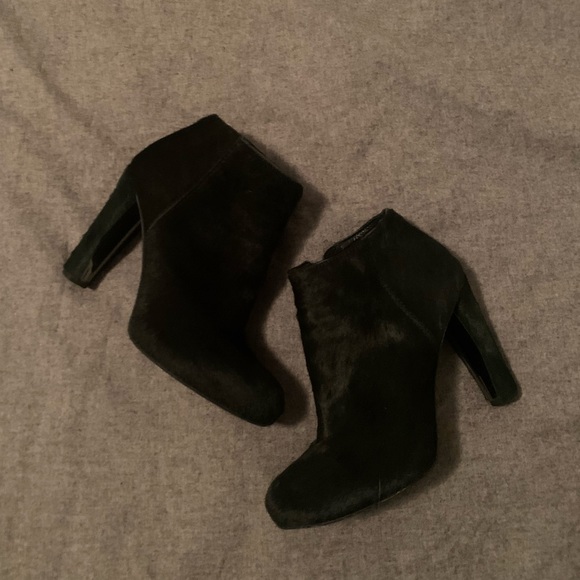 Black Cowhide Stuart Weitzman Booties - Picture 1 of 7